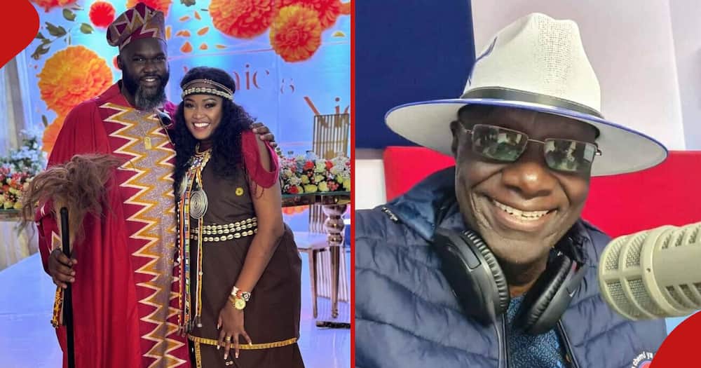 Radio presenter Nick Odhiambo and his partner Annie Sumbeiywo (l), while (r) Fred Obachi Machoka.