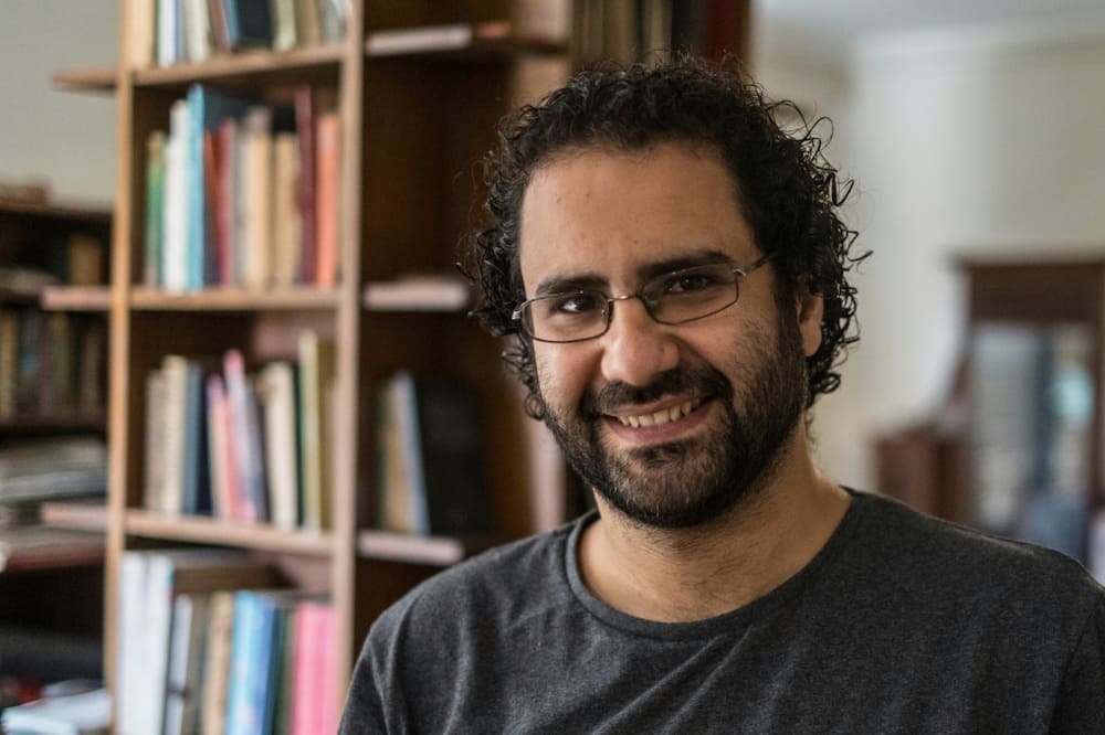 Veteran Egyptian activist Alaa Abdel Fattah, pictured at his Cairo home in 2019, is serving a five-year prison sentence