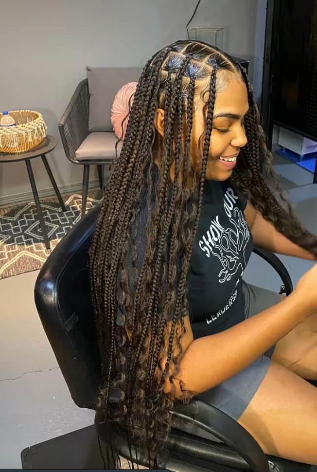 20 Best Knotless Braids With Curly Ends For A Stunning Look Ke 1872