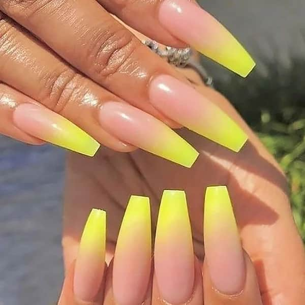 ombre coffin nail designs