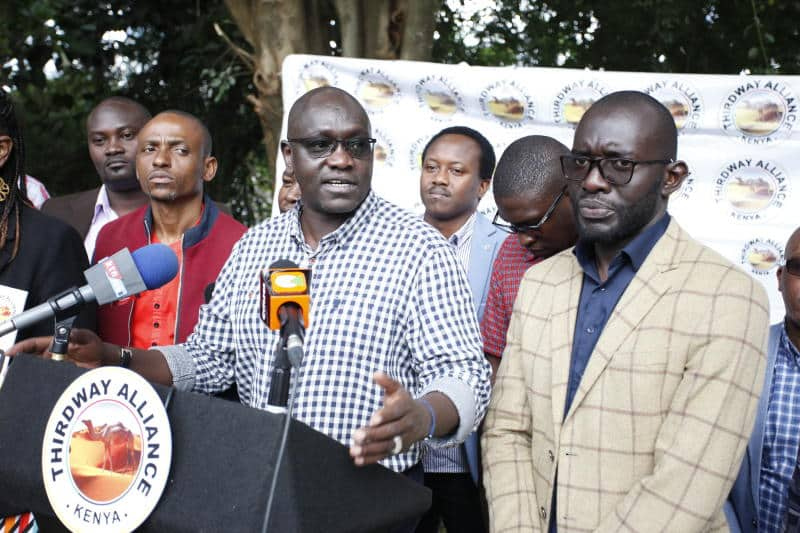 Ekuru Aukot addressing the media in a past press briefing. Photo: Nation