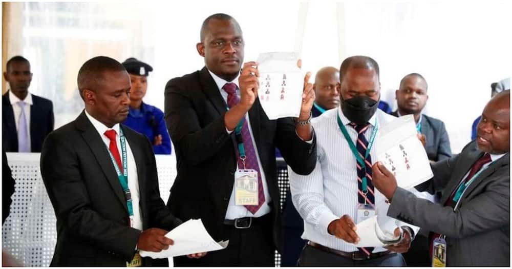 Presidential ballot forms verification exercise. Photo: Nation.