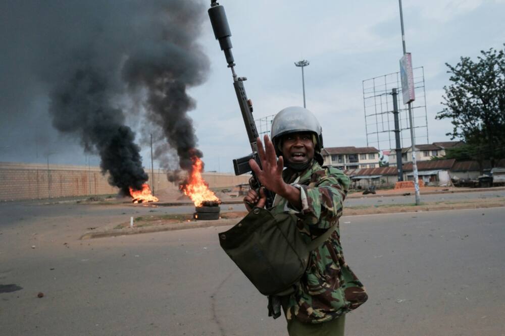 Police fired tear gas as protests erupted in Odinga's bastion of Kisumu