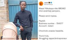 Juliani Aims Dig at Kenyans Claiming He's Broke, Sarcastically Begs for Donations: "Mtoi Anahitaji Pampers"
