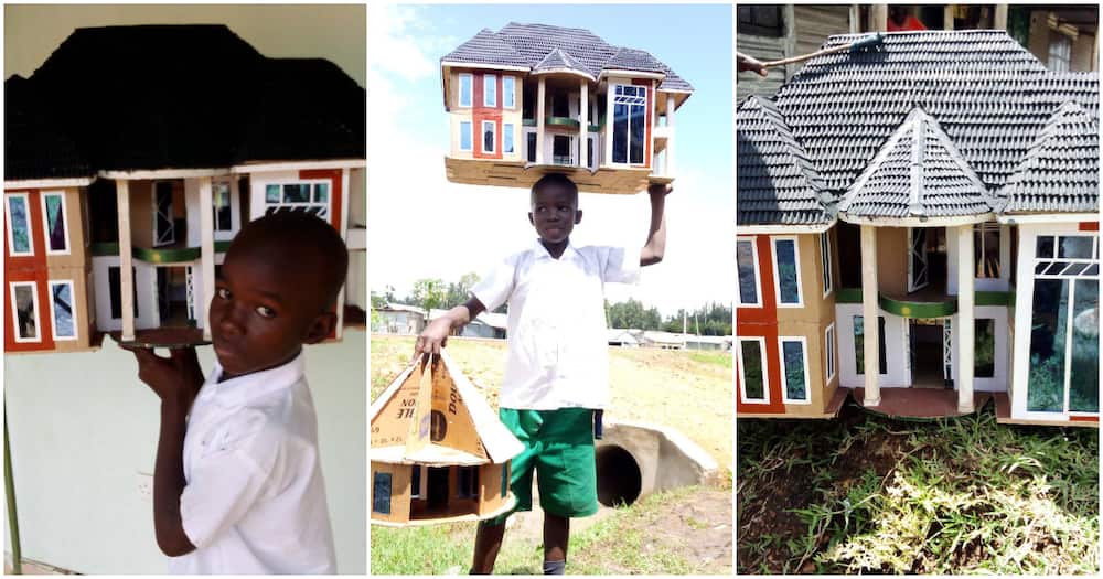 Teddy Junior, Grade 3 Pupil with one of his house projects.