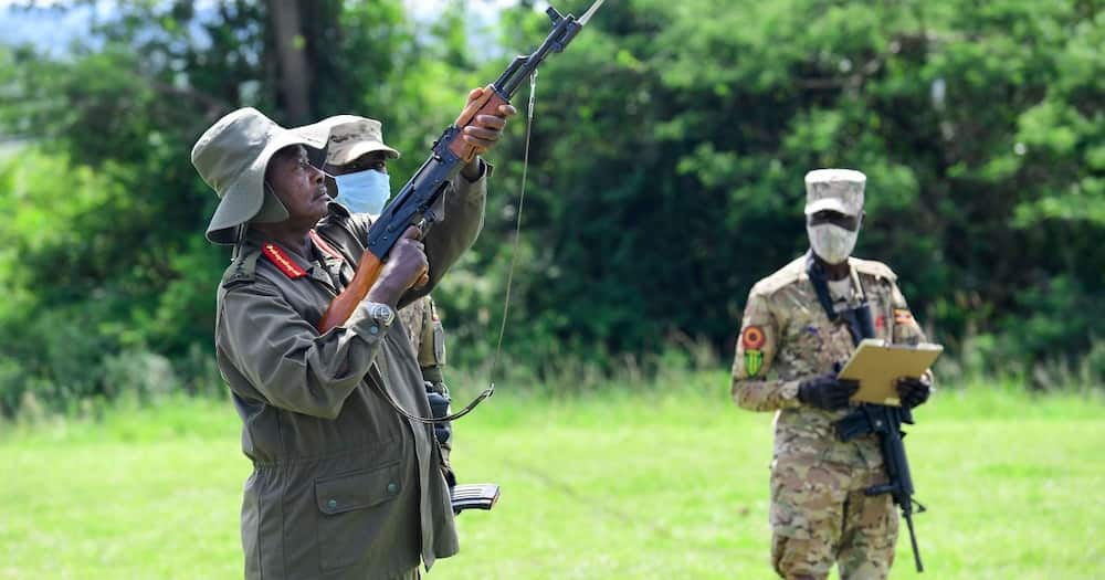 Photos of Yoweri Museveni Participating in Shooting Range Session Excite Netizens