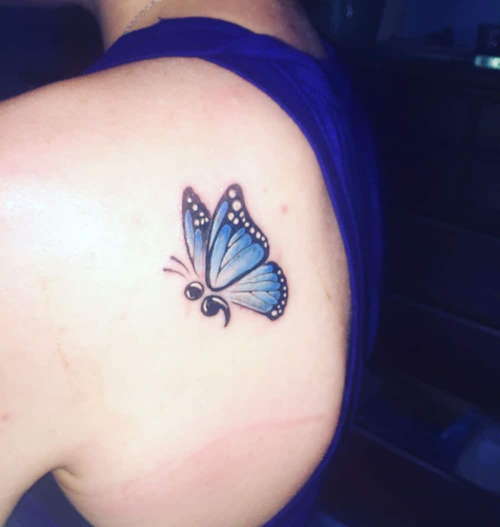 best friend matching butterfly tattoos