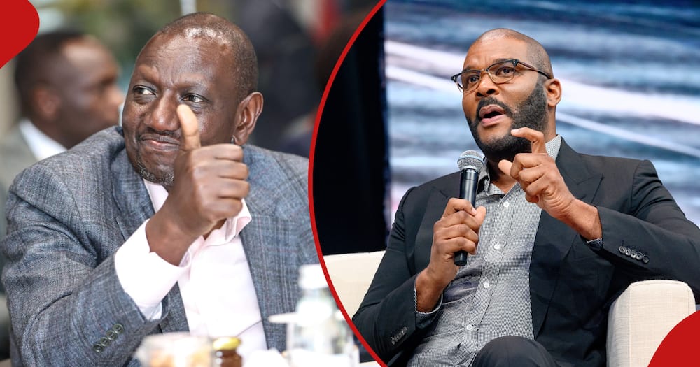 William RUto (l) and Tyler Perry (r)
