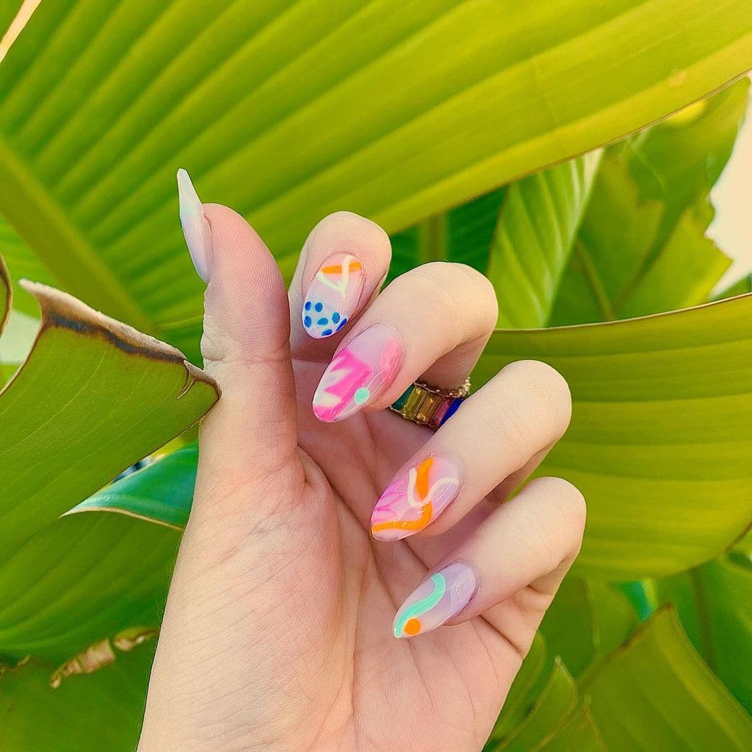 40 Cute Acrylic Nails To Wear This Spring : Pastel French Tip Nail Art I  Take You | Wedding Readings | Wedding Ideas | Wedding Dresses | Wedding  Theme