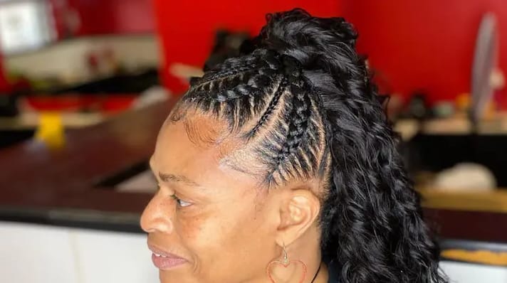 High braided ponytail weave designs