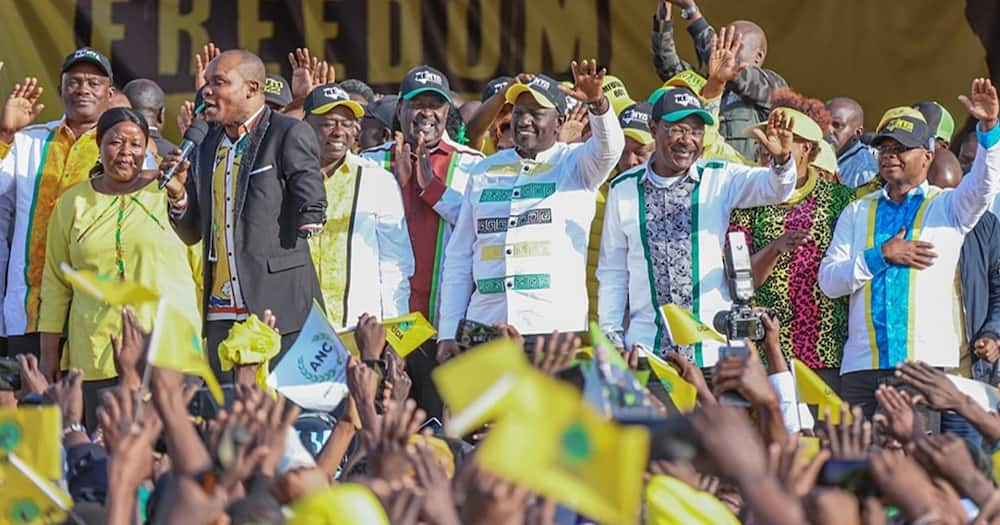 Solomon Mkubwa at Nyayo Stadium for Kenya Kwanza rally.