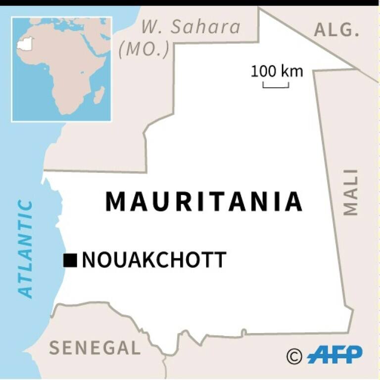 Map of Mauritania showing the capital Nouakchott
