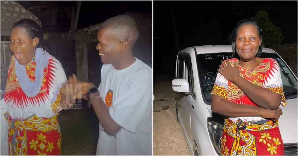 Vincent Mboya car. Vincent Mboya surprised his mother with his new car. Photos: Vincent Mboya.