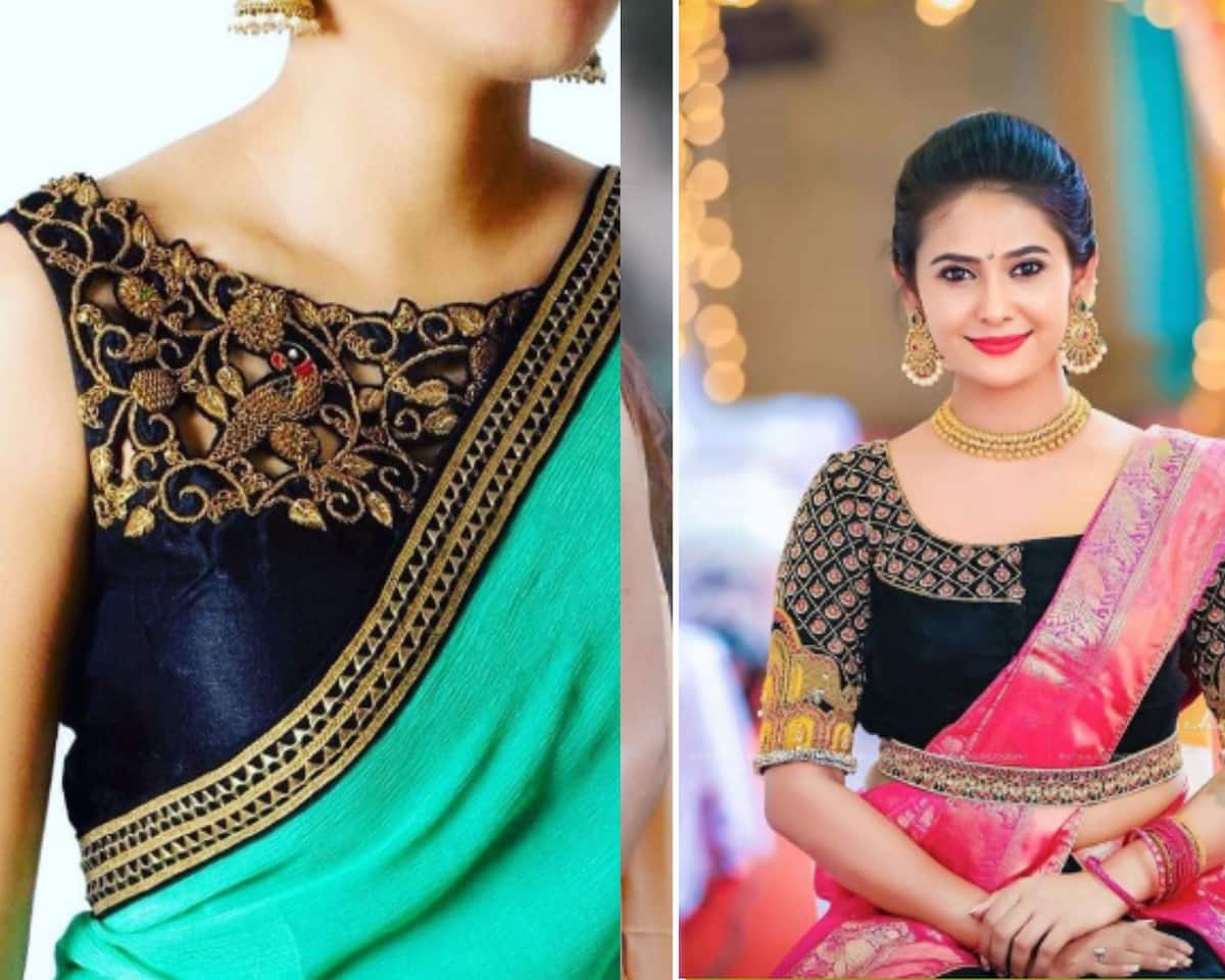 Ready made GREEN Sleeveless Saree Blouse In Silk with Boat Neckline | –  Vara Vastram
