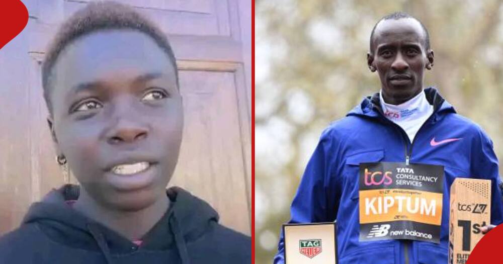 Kiptum's alleged lover Edanha in the first frame and the second is the late marathoner.