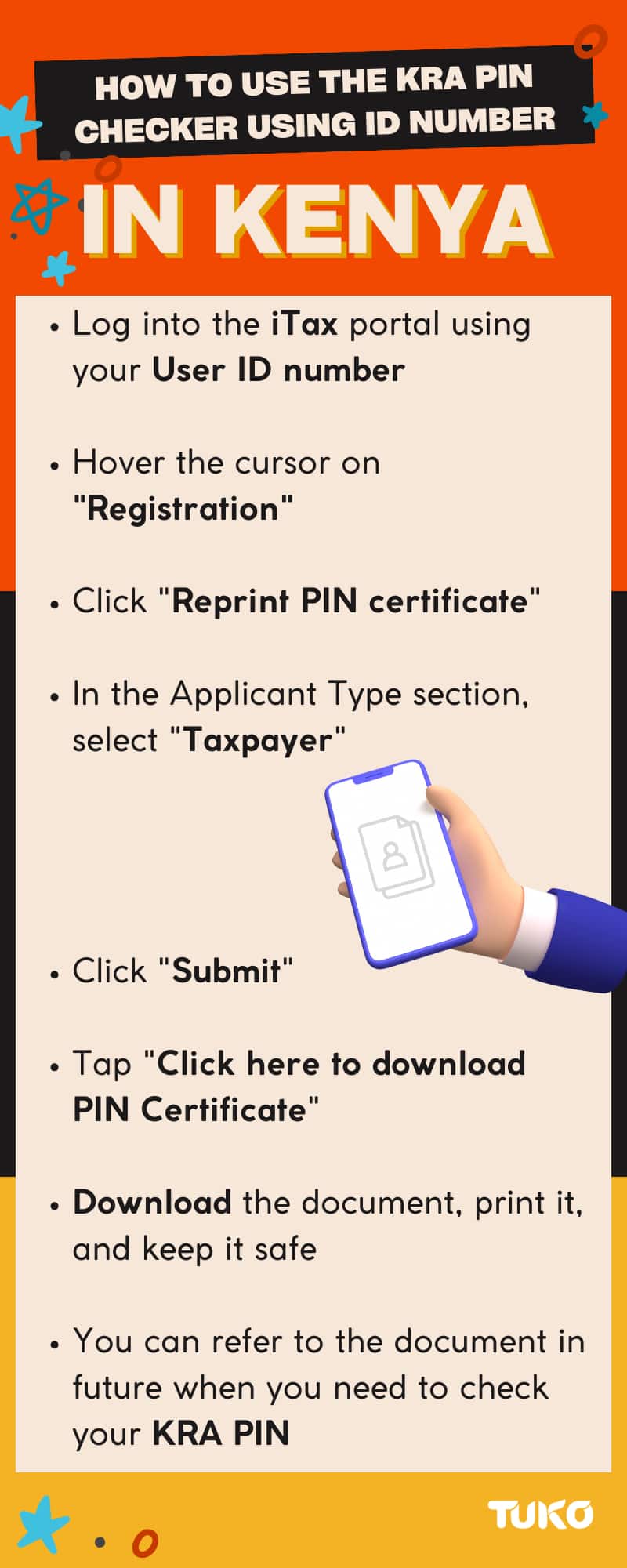 How to check your KRA PIN using an ID number