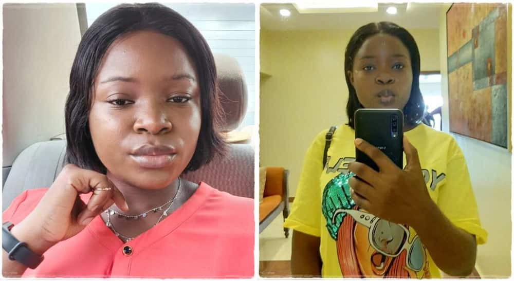 Photos of a Nigerian lady who got a new job.