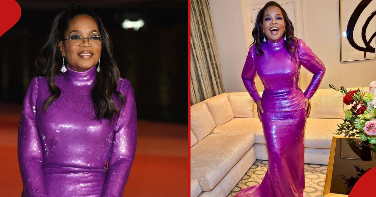 Oprah Winfrey in Purple Prada Dress at the NAACP Image Awards 2024