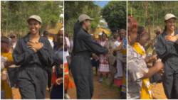 Idris Elba's Wife Sabrina Receives Warm Reception from Embu Farmers Dancing to Firirinda