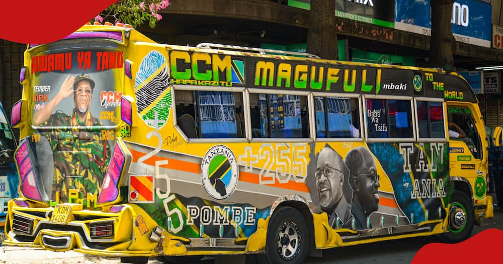 A Kenyan matatu named after former Tanzania president John Magufuli.