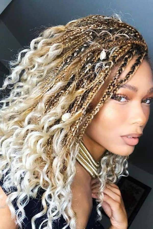 Bohemian knotless braids bob  Short box braids hairstyles, Hair