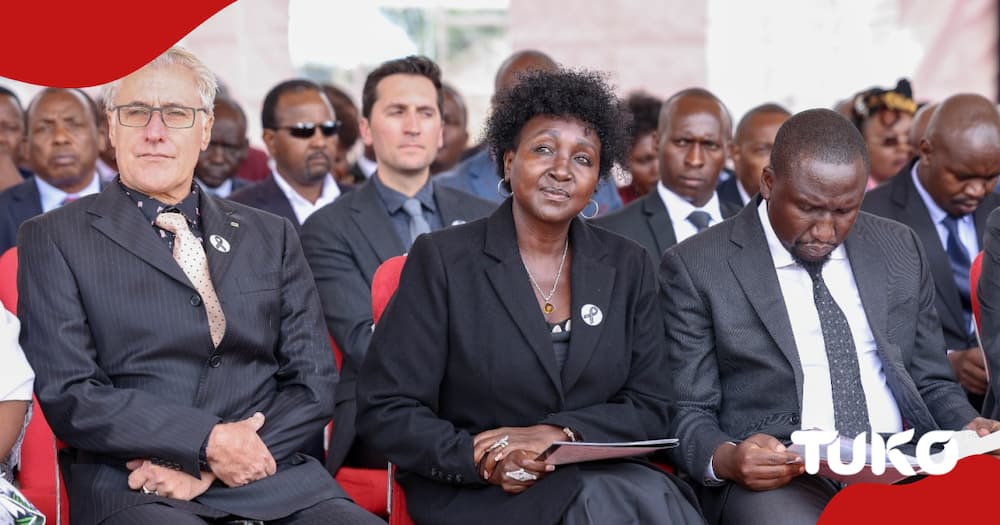 Gladys Shollei and her husband Neil Horn attend Kelvin Kiptum's burial.