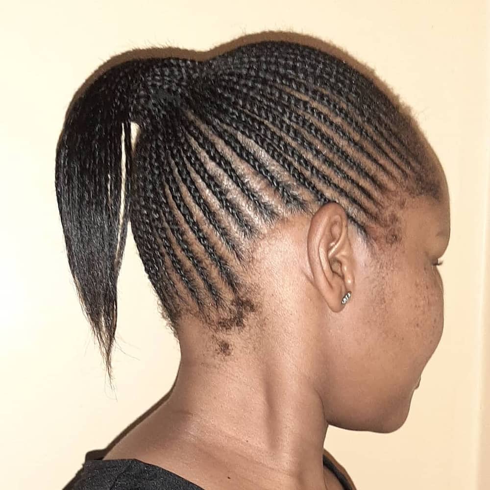 plain lines hairstyles without braids