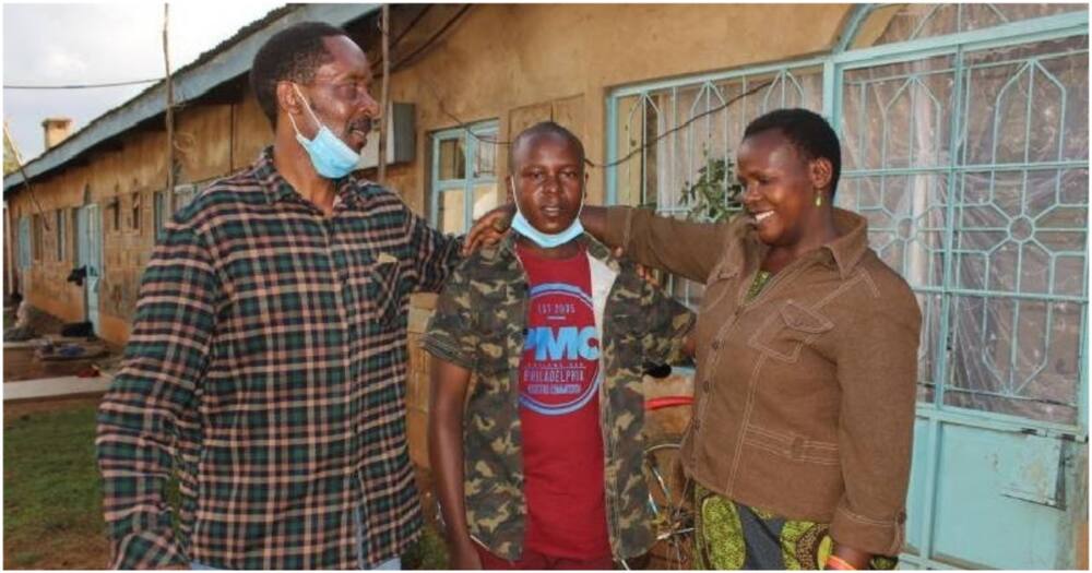 Vala Mwisho and his parents.