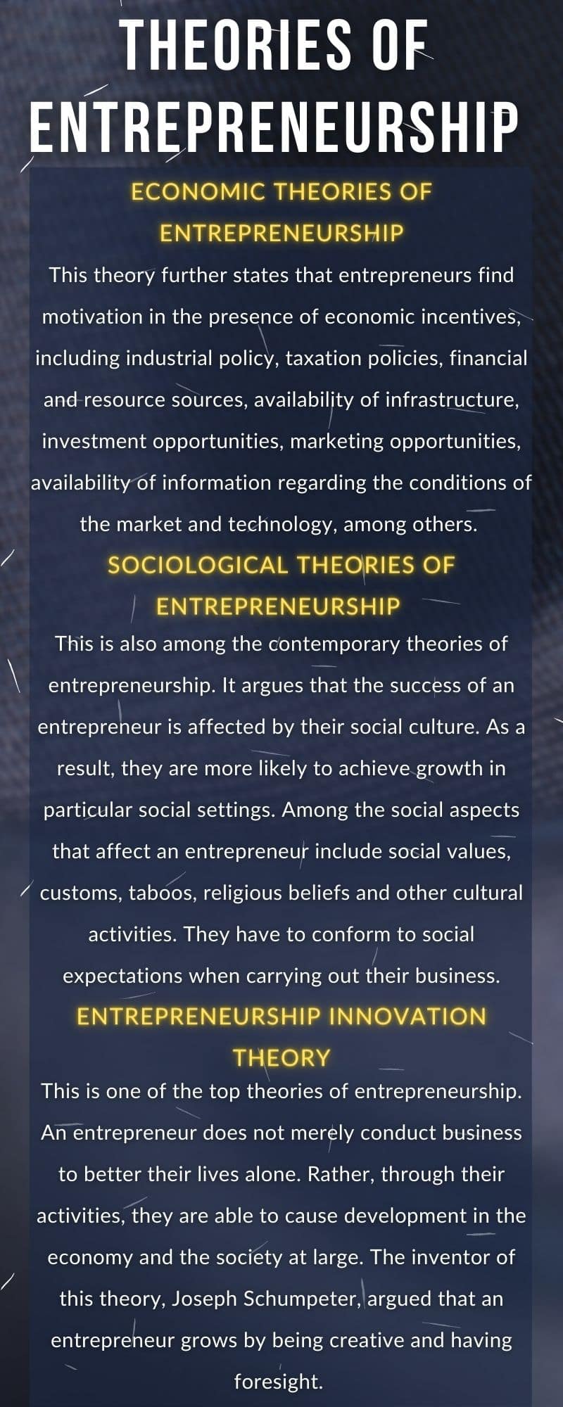 Theories of entrepreneurship