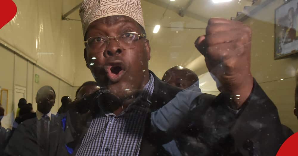 Controversial lawyer Miguna Miguna while he was being deported back to Canada.