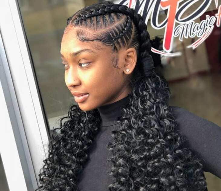 2 braided ponytails with weave hairstyles you should try out