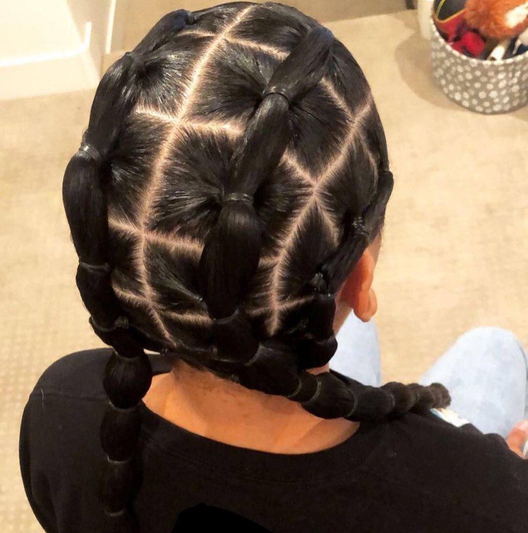 RUBBER BAND TWO HIGH PONY TAIL | Hair styles, Braided hairstyles for teens,  Natural hair styles for black women