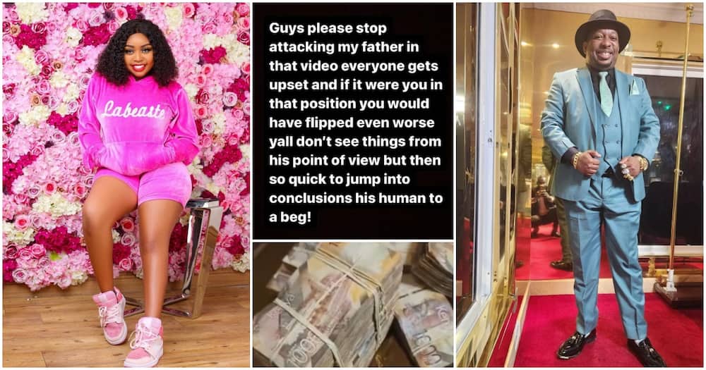 Mike Sonko and his daughter. Photo: Mike Sonko, Thicky Sandra. Sonko's daughter Sandra asks Kenyans to 'forgive' his father after flaunting cash