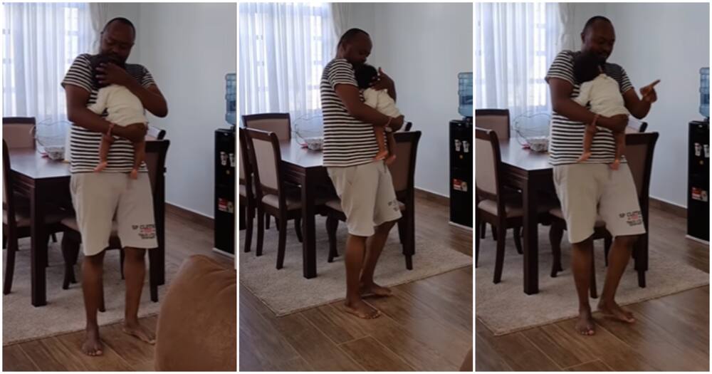 Jaymo Ule Msee spends quality time with his son.