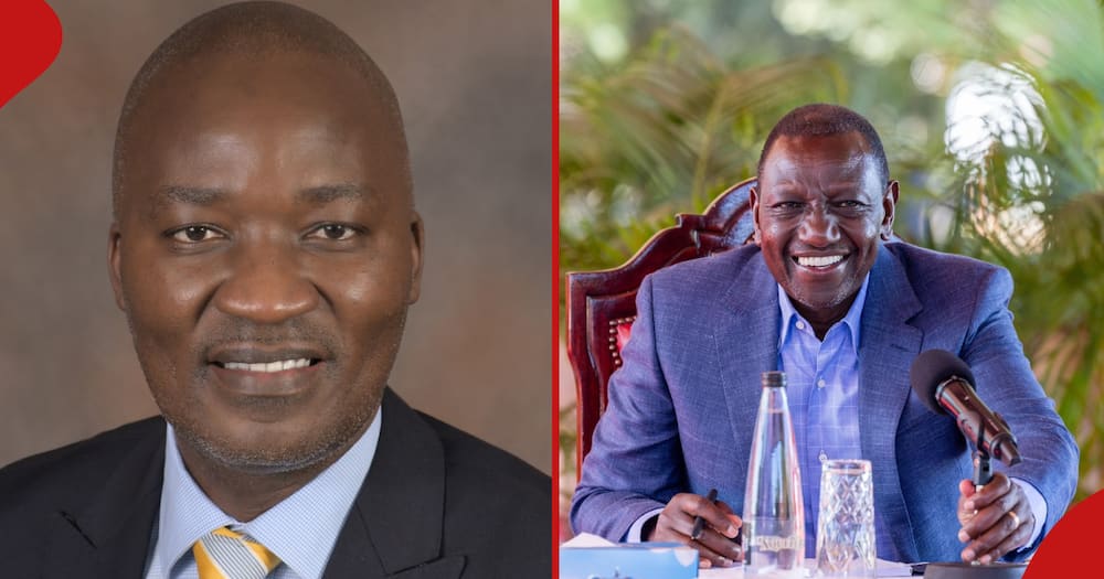 Timothy Owase (l) reveals that William Ruto's government secured partneship with Hollywood.