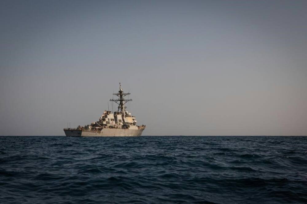 An image obtained from the US Department of Defense shows guided missile destroyer USS Carney in the Middle East region on December 6, 2023