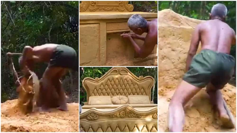 Man makes fine bed sculpture from clay, his video wows many on social media