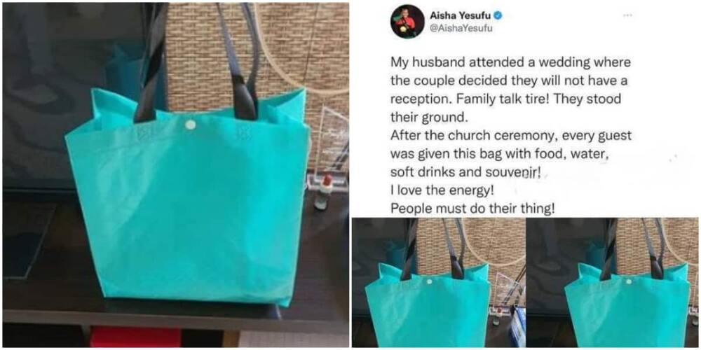 Nigerian couple decline family's pleas to hold a reception, share food to guests at church wedding. social media reacts.
