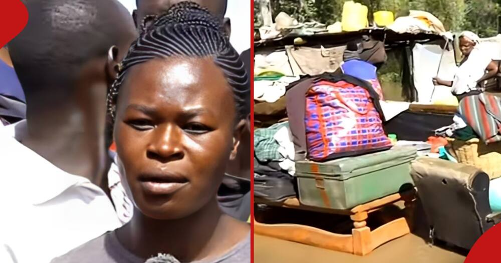 A woman narrated how she found herself alone after her hubby left them in a flooded house.