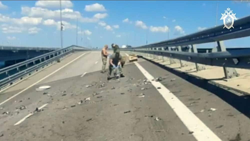 Russian authorities were investigating the blast at the bridge Crimea