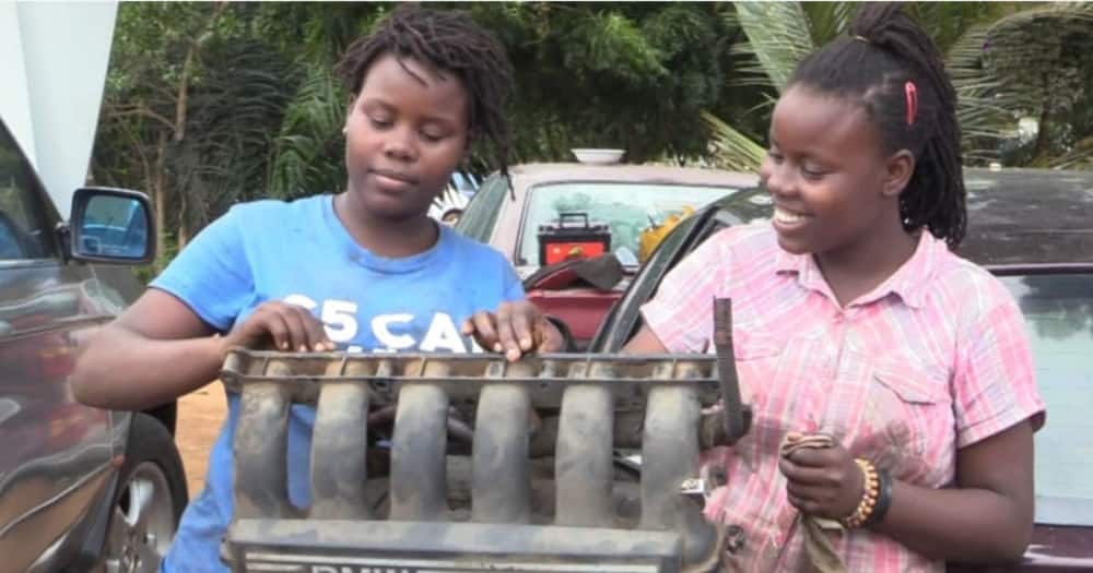 Gloria & Glorine: Meet the 14-year-old twins who quit school to learn mechanical work.
