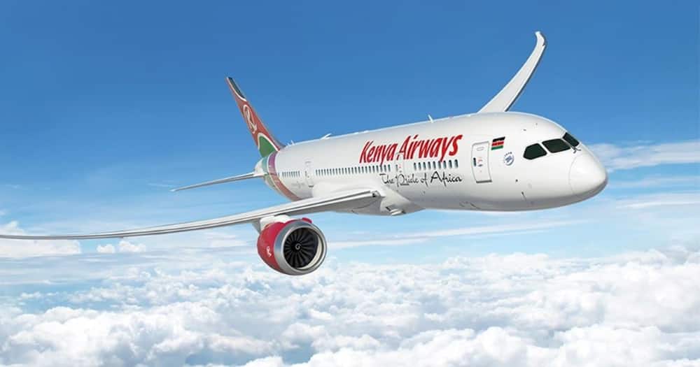 A Kenya Airways plane on air.