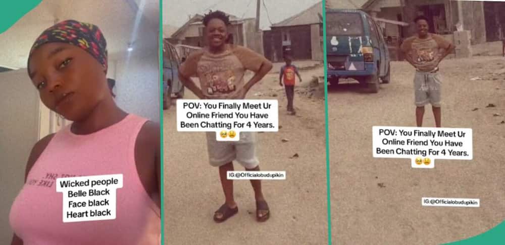 A lady was amused to see the height of male friend she had been chatting with online