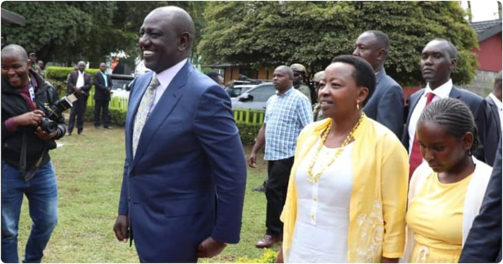 Rachel Ruto Holds Hands with Adopted Daughter Nadia Cherono in Matching Outfits as They Arrive at Bomas.