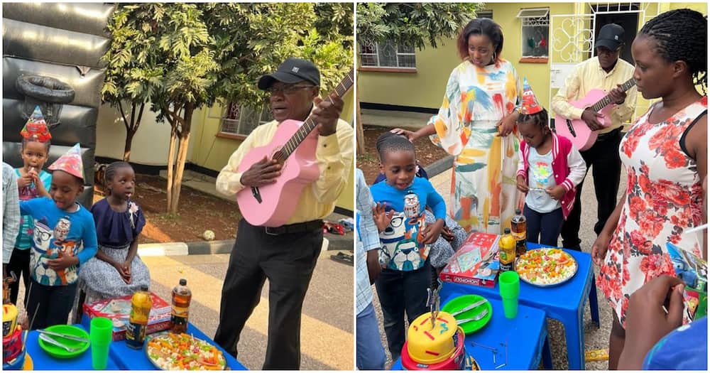 The Kakamega senator-elect played the guitar as he entertained guests. 