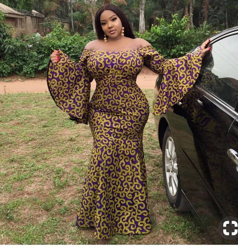 Ankara long sleeve on sale dress