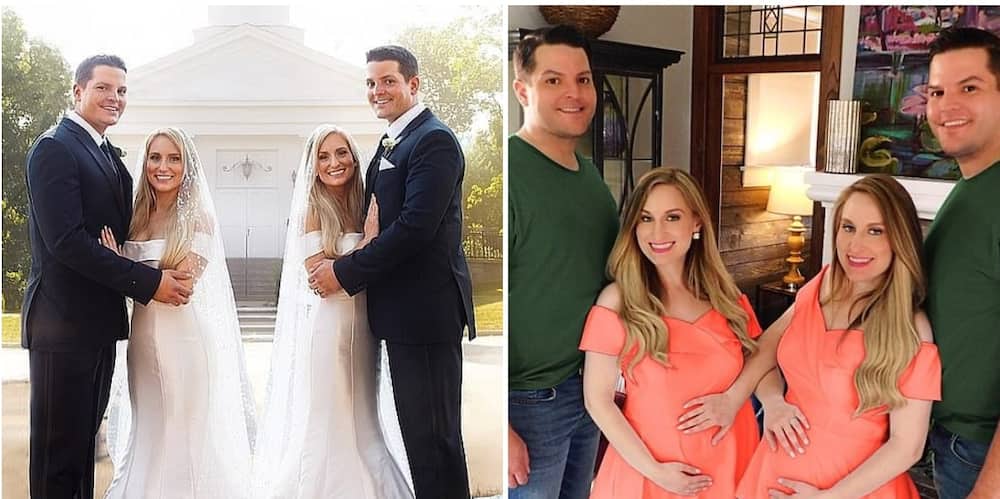 Pregnant identical sisters who married twin brothers reveal the identity of their unborn kids