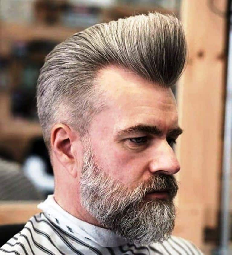 Classic pompadour hairstyle for thinning hair