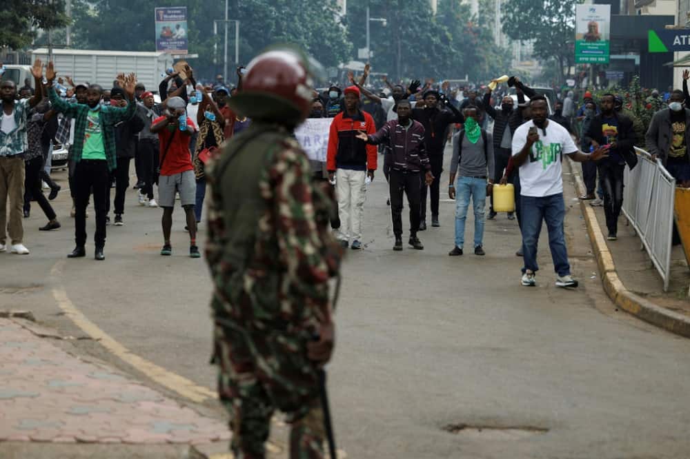 Thousands of mostly young protesters again took to the streets of Kenya to protest tax hikes