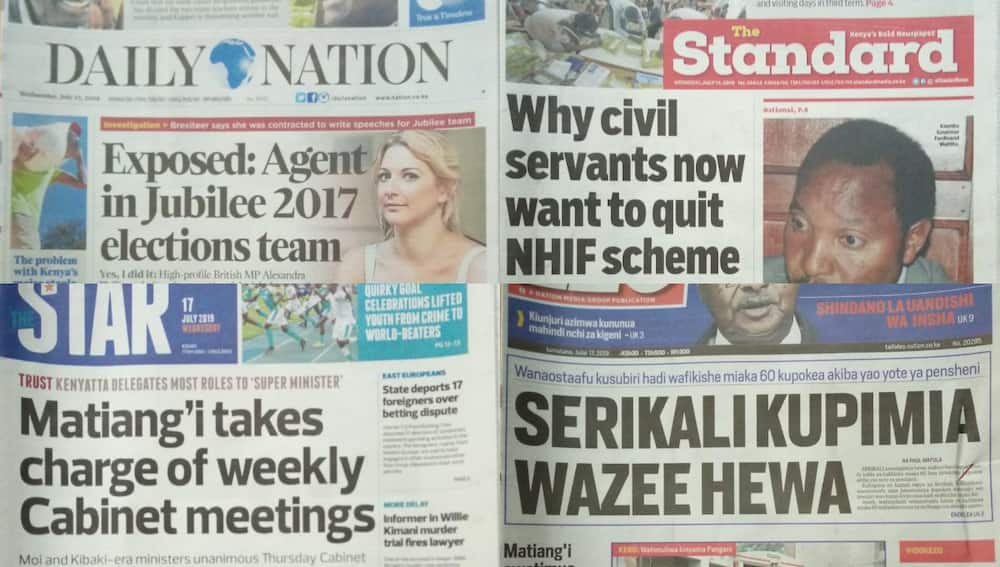 Magazeti ya Kenya Jumatano, Julai 17: Mke wa kwanza wa Quincy Timberlake adai bado anamjali